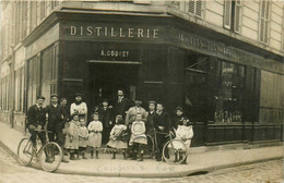 Courbevoie * Carte Photo * Devanture Façade Distillerie A. COQUET * Rue De Paris * Marchand De Vins Alcool Liqueurs - Courbevoie