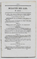 Bulletin Des Lois 1313 1846 Chemin De Fer Dijon-Mulhouse/Clocher De Saint-Denis/Jacqueminot/Courseulles/Ports Maritimes - Décrets & Lois