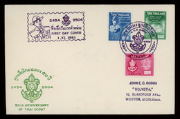 TREASURE HUNT [03066] Thailand 1961 FDC Bearing 50th Anniversary Of Thai Scout Complete Issue , Special Postmarks. - Thaïlande