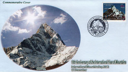 INTERNATIONAL MOUNTAIN DAY 2012 Commemorative Cover NEPAL - Jumping