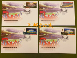 Russia 2016 - 4 FDC 2018 FIFA The World Cup Football Soccer Sports Stadiums Architecture Places Stamps - FDC
