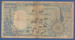 CHAD - P.10Aa – 1.000 Francs 01.01.1990 - Circulated Serie J.09 540022 - Chad