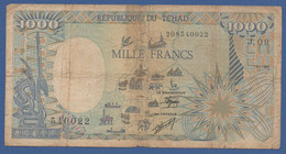 CHAD - P.10Aa – 1.000 Francs 01.01.1990 - Circulated Serie J.09 540022 - Tsjaad