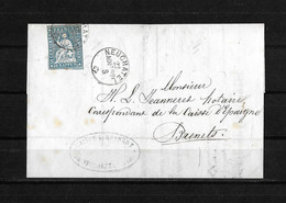 1854-1862 Helvetia (ungezähnt) → CAISSE D'EPARGNE DE NEUCHATEL  Nach BRENETS       ►SBK-23B4.Vb◄ - Covers & Documents