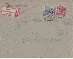ALLEMAGNE 1890 LETTRE RECOMMANDEE DE GREIZ AVEC CACHET ARRIVEE PÖSSNECK - Cartas