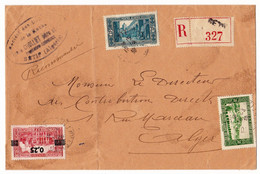 Lettre Recommandée 1939 Sétif Alger Algérie Surcharge Société Des Domaines De La Ruche Emile Chollet & Fils Agriculture - Covers & Documents