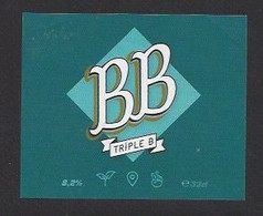 Etiquette De Bière Triple B -  Brasserie  BB  à  Hérin  (59) - Beer