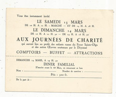 Invitation Aux JOURNEES DE CHARITE , Sainte Clotilde , Poitiers , Vienne, 2 Scans , Diner Familial - Ohne Zuordnung