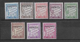 Andorre Taxe N°1/8 - Neuf * Avec Charnière - TB - Unused Stamps
