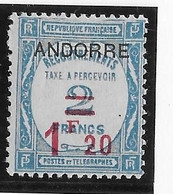 Andorre Taxe N°12 - Neuf * Avec Charnière - TB - Nuevos