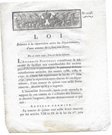 1792 LA LOI N° 2246 REPARTITION DE 1 MILLION 500 MILLES LIVRES ENTRE LES DEPARTEMENTS - Décrets & Lois