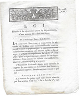 1792 LA LOI N° 2246 REPARTITION DE 1 MILLION 500 MILLES LIVRES ENTRE LES DEPARTEMENTS - Decreti & Leggi