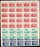 337.GREECE.1942-1944 LANDSCAPES.HELLAS 581-598.MNH SHEETS OF 50,FOLDED IN THE MIDDLE,FEW PERF.SPLIT - Nuovi