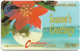 Cayman Isl. - Season's Greetings, 4CCIA, 1992, 10.000ex, Used - Kaimaninseln (Cayman I.)