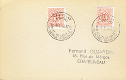 Cachet Commémoratif Salon Int Des Chemins De Fer Spoorwegsalon Bruxelles Brussel 6/11/55 Sur Timbre COB 850 - Flammes