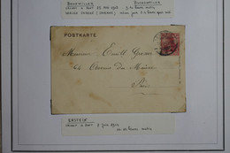 AB8 ELSASS  ALSACE  BELLE CARTE 1904  ERSTEIN   POUR  PARIS   + AFFRANCH. INTERESSANT - Other & Unclassified