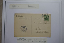 AB8 ELSASS ALSACE BELLE CARTE  1905  COLMAR POUR TRIER+ + + AFFRANCH. PLAISANT - Other & Unclassified