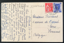 France  1936 De St Cloud Vers Mons Affranchissement Mixte (1149) - Covers & Documents