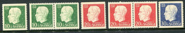 SWEDEN 1948 King's 80th Birthday Set Of 7 MNH / **.  Michel 343-45 - Unused Stamps