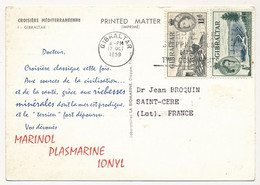 GIBRALTAR - Carte Postale Publicitaire "MARINOL / PLASMARINE / IONYL" - 17 Octobre 1959 - Gibraltar