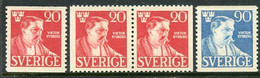 SWEDEN 1945 Rydberg Anniversary Set Of 4 MNH / **.  Michel 314-15 - Ungebraucht