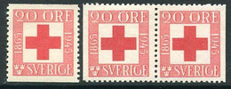 SWEDEN 1945 Red Cross Set Of 3 MNH / **  Michel 311 - Ongebruikt