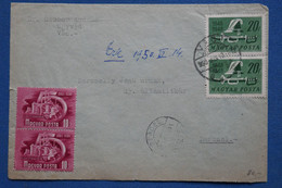 AB8  HONGRIE BELLE  LETTRE   1950  BERCEL +++ 2 PAIRES DE TP + AFFRANCH. PLAISANT - Covers & Documents