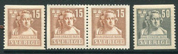 SWEDEN 1940 Sergel Bicentenary Set Of 4 With Pair MNH / **  Michel 279-80 - Unused Stamps