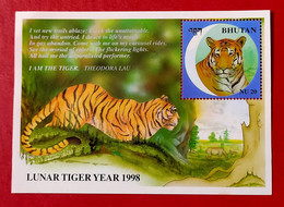 BHUTAN Lunar Tiger Year 1998 Fauna Panthera Tigris (**) - Bhoutan