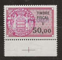 TIMBRES FISCAUX DE MONACO SERIE UNIFIEE N° 94 50F Carmin Rare Surchargé Spécimen Neuf Gomme Mnh (**) - Steuermarken