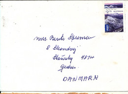 Australia Cover Sent To Denmark 2014 Sinbgle Franked Alpine NP. Vic. No Postmark On Stamp Or Cover - Cartas & Documentos