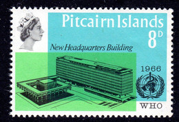 PITCAIRN ISLANDS - 1966 WORLD HEALTH ORGANISATION WHO HEADQUARTERS INAUGURATION 8d STAMP FINE MNH ** SG 59 - Pitcairn Islands