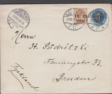 1905. DANMARK.  5 On 4 øre Envelope + 15 On 24 øre On Envelope From KJØBENHAVN 21.10.... (Michel 41+) - JF424969 - Lettres & Documents