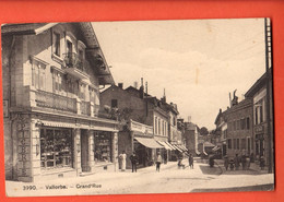 FLC-07 RARE Vallorbe Grand'rue Cailler. Très Animé. Phototypie 3990 Cachet 1911. - Vallorbe
