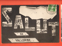 FLC-15 Salut De Vallorbe, Multivues. Cachet Frontal Circulé 1909 Vers Besançon. - Vallorbe