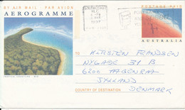 Australia Aerogramme Sent To Denmark Southcoast M.C. 6-3-1997 - Aérogrammes