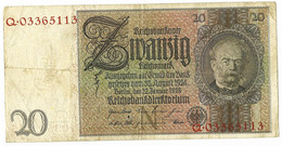 Duitsland 1 Biljet Van 20 Reichsmark 1929 Gebruikt  (3241) - 20 Mark