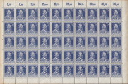 AllBes. GemAusg. 964, Bogen (10x5), Postfrisch **, Mit PF I + V, Heinrich Von Stephan, 1947 - American,British And Russian Zone
