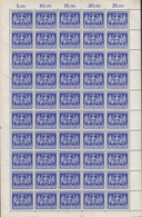 AllBes. GemAusg. 970, Bogen (5x10), Postfrisch **, Mit PF II, III, IV + VIII, Exportmesse Hannover, 1948 - American,British And Russian Zone