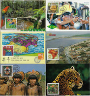 Brazil 2010 6 Maximum Card 500 Years Of The Discovery Of Brazil Fauna Jaguar Parrot Map Indian Bumba Meu Boi - Maximumkaarten
