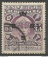 Cochin - 1933-5 Official 3a4p  Used     Sc O44 - Cochin