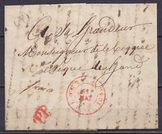 L. Càd ALOST /31 MAY 1848 (centre Décalé De 90°) Pour Monseigneur Dellebeqque Evèque De GAND - Man. "franco" & Griffe "P - 1830-1849 (Unabhängiges Belgien)