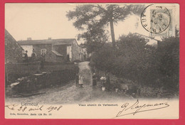 Lierneux - Vieux Chemin De Verleumont ... Personnes Au Lavoir - 1908 ( Voir Verso ) - Lierneux