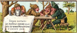 4 Chromos Litho Bookmark Cards C1880 PUB Cacao  VAN HOUTEN Chocolat Cards for Dutch Factory Boekenlegger ,marque Page - Van Houten