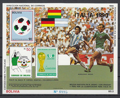 Football / Soccer / Fussball - WM 1990:  Bolivien  Bl **, Blaue BlockNr. - 1990 – Italy