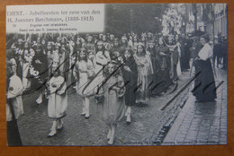 Diest. Jubelfeesten H. Berchmans 10-08-1913,  N°10 Engelen Met Lelietakken En Beeld - Diest