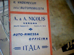 VADEMECUM DELL' AUTOMOBILISTA NICOLAS VERONA 1929 PUBBLICITA AUTO ITALA GOMME DUNLOP  IF9731 - Cars