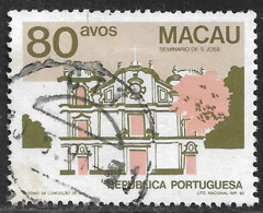 Macau Macao – 1983 Public Buildings 80 Avos Scarce Variety Used Stamp - Usados