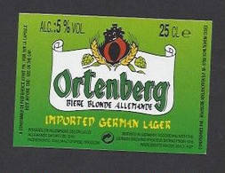 Etiquette De Bière Blonde  -  Ortenberg  -    Brasserie Adelshoffen  à  Schiltigeim (67) - Bier