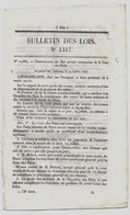 Bulletin Des Lois 1317 1846 Attentat Contre Le Roi Louis-Philippe Convocation De La Cour Des Pairs/Cultivateurs Colonies - Décrets & Lois